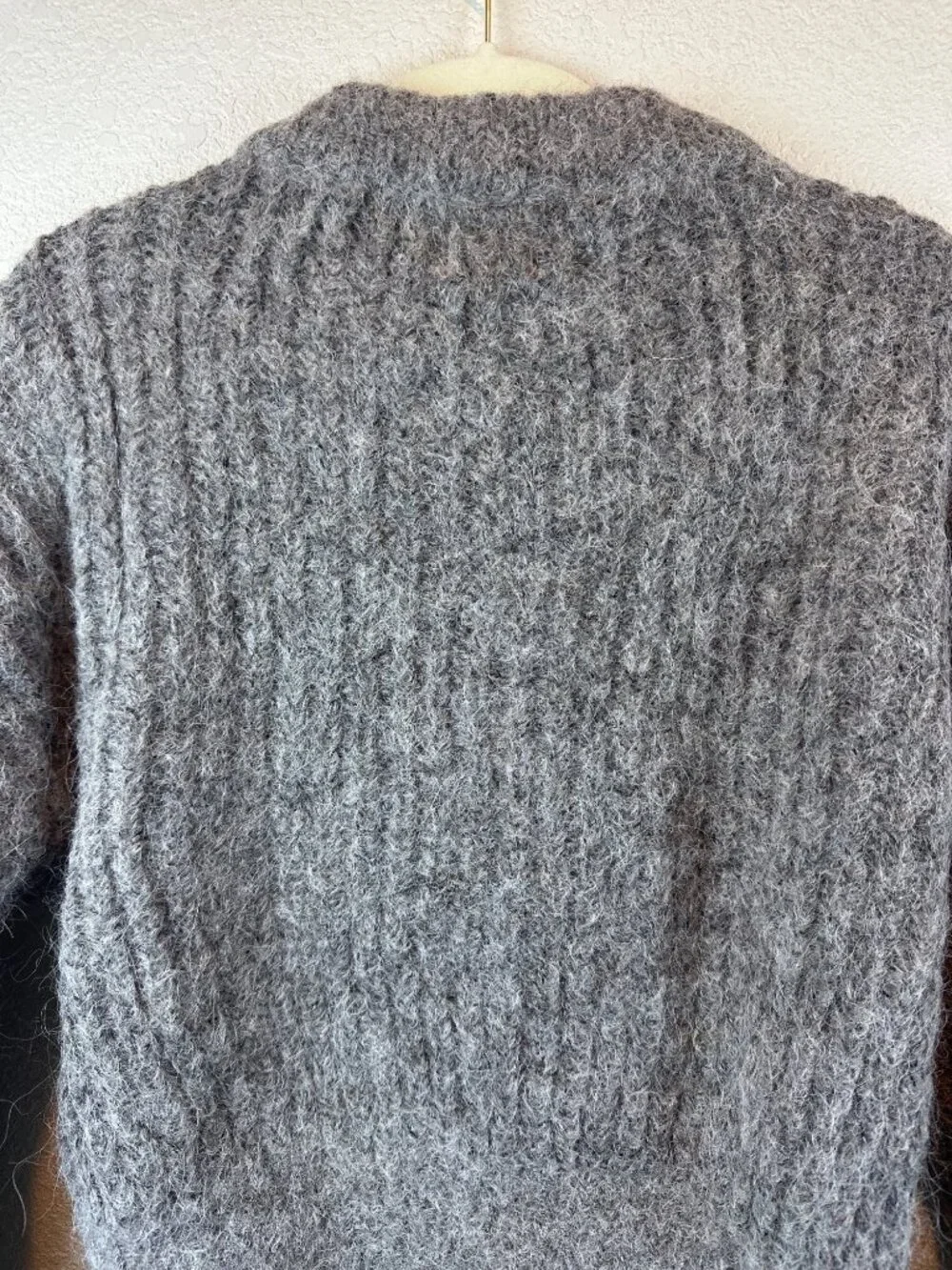 H&M Alpaca Blend Cardigan Sweater Gray Button Front Women’s Small Cozy Knit